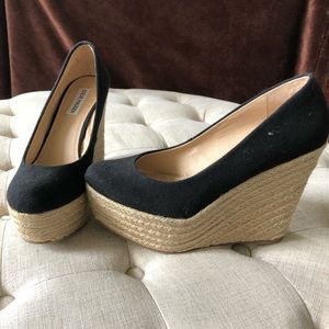 Steve Madden Marryy Black Canvas Espadrilles